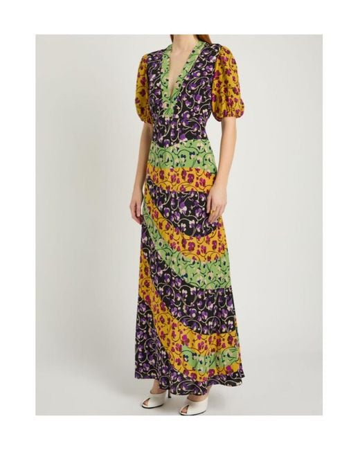 LaDoubleJ White Marlene Floral-Print Silk Maxi Dress