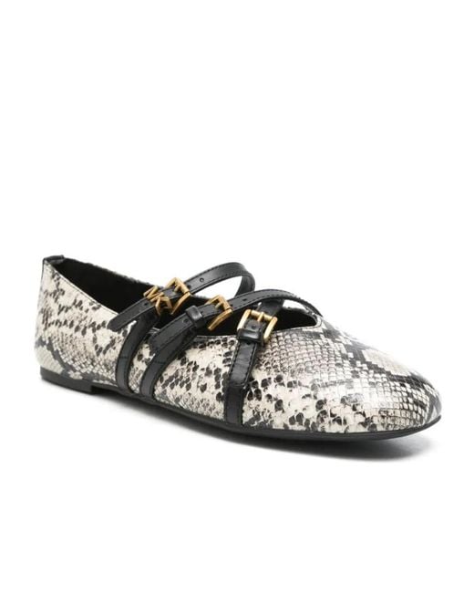 MICHAEL Michael Kors Black Indy Embossed Ballet Flats