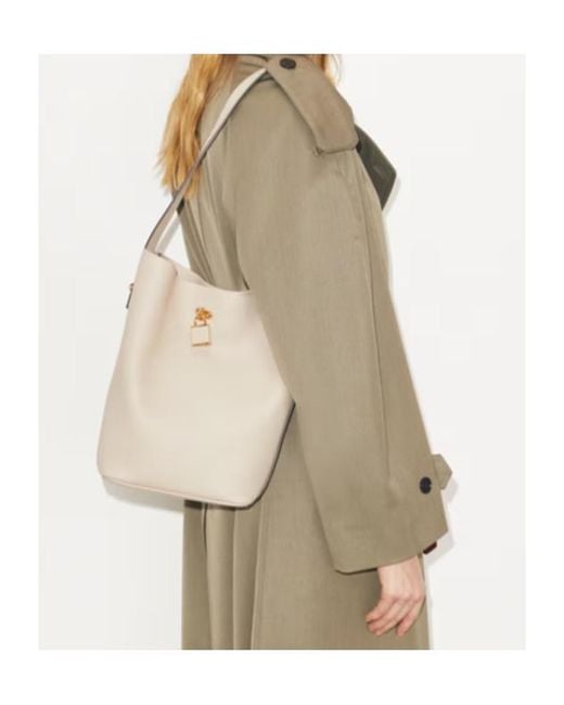 Tory Burch Natural Lock Slim Bucket Bag