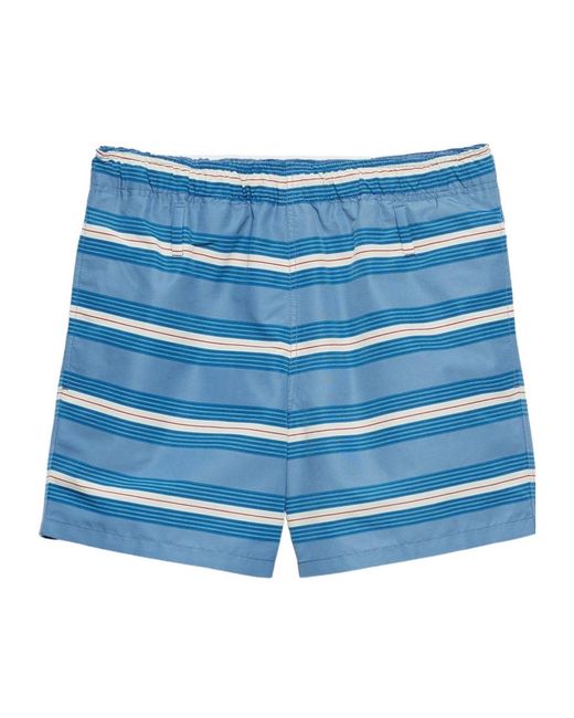 Prada Blue Striped Swim Trunks for men