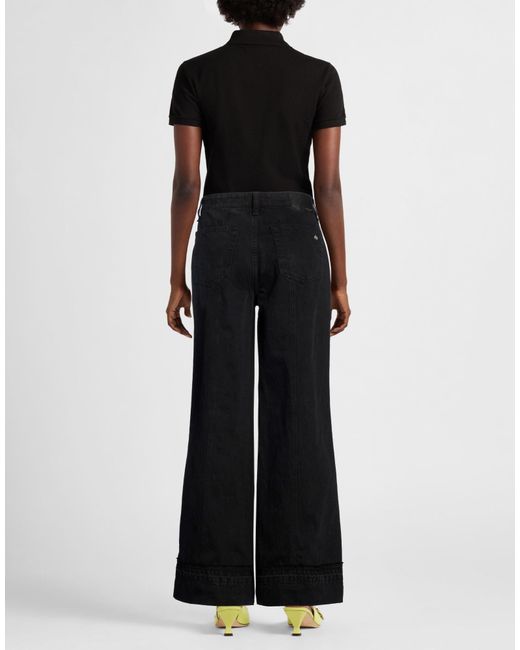 Rag & Bone Black Plain Colour Wide-Leg Jeans