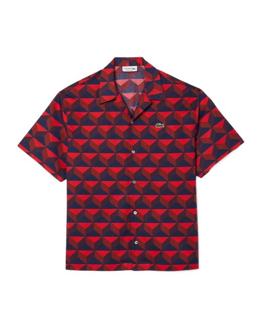 Lacoste Red Relaxed-Fit Print Shirt for men