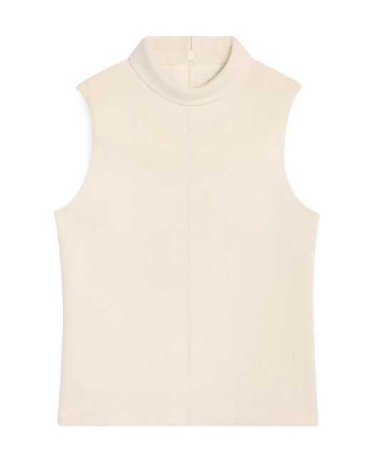 Céline Natural Top With Overturned Collar