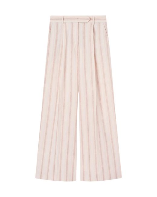 Fedeli Pink Striped Wide-Leg Pants