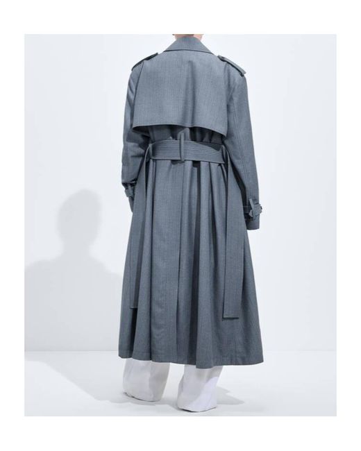 Bottega Veneta Blue Wool And Mohair Trench Coat