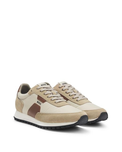 Boss Multicolor Round-Toe Sneakers for men
