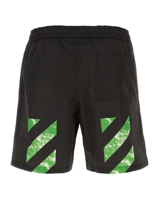 Off-White c/o Virgil Abloh Black Logo Detailed Swim Shorts for men
