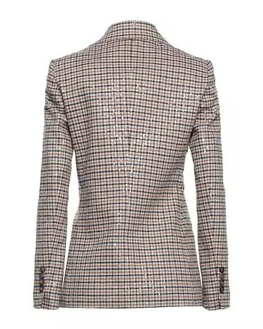 Brunello Cucinelli Gray Plaid Blazer