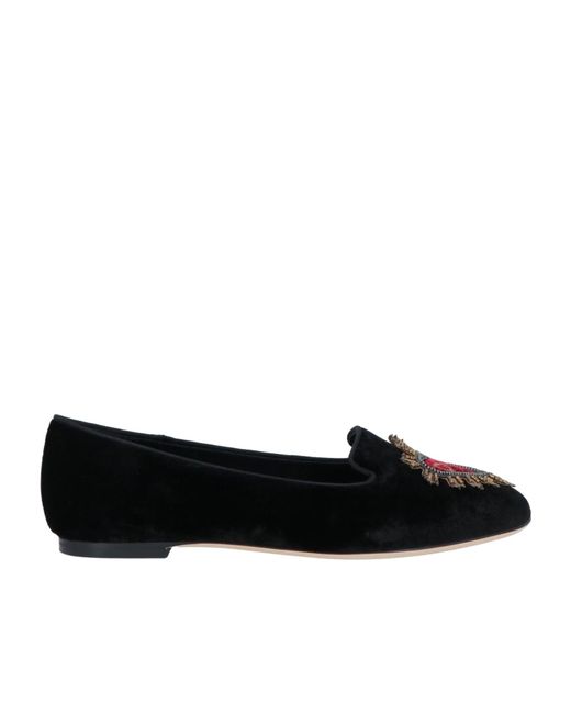 Dolce & Gabbana Black Round Toe Loafers