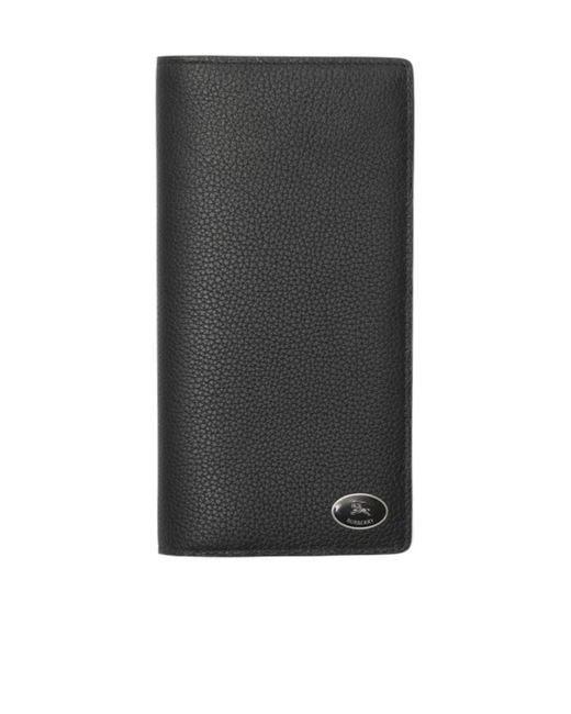 Burberry Gray Ekd Patch Checked Bi-Fold Wallet for men
