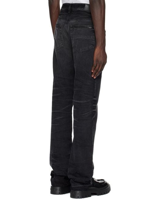 Amiri Blue Logo Patch Straight Leg Jeans for men