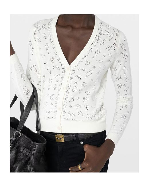 Zadig & Voltaire White Cardigan Manala