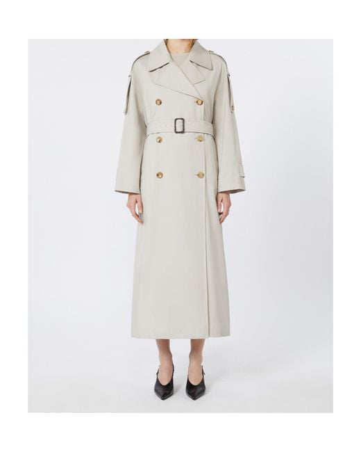 Max Mara White The Cube Double Breasted Twill Trench Coat