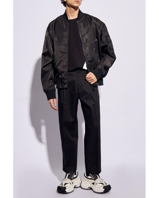 Versace Jeans Gray Couture Baroque-Printed Zipped Bomber Jacket for men