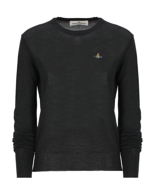 Vivienne Westwood Black Orb Embroidered Knit Jumper