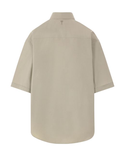 AMI Natural Short Sleeved Button-Up Shirt for men
