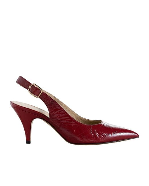 Khaite Red 75Mm River Slingback Pumps