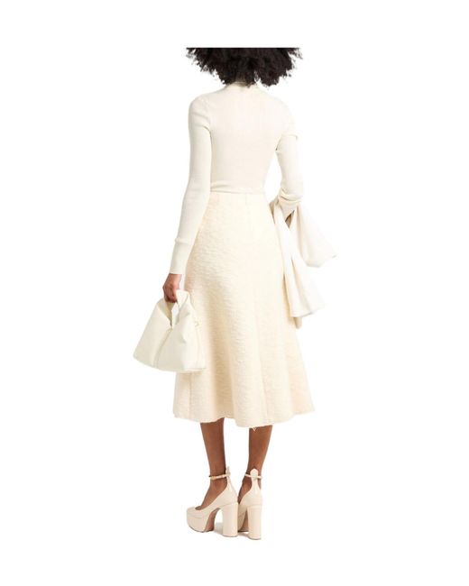 Chloé White Solidcolor Flared Skirt