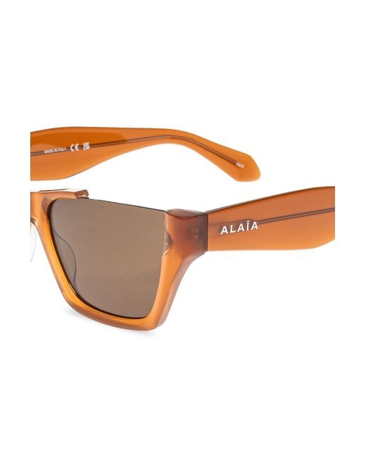Alaïa Pink Alaïa Rectangular Frame Sunglasses