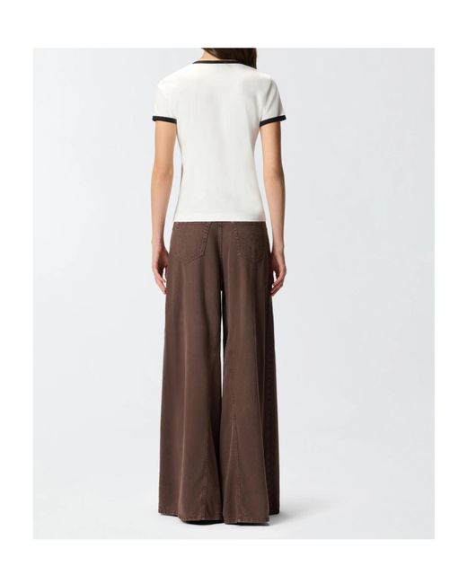 Pinko White Contrast Trim Logo T-Shirt