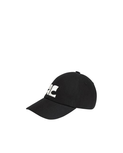 Courreges Black Ac Logo-Embroidered Cap for men