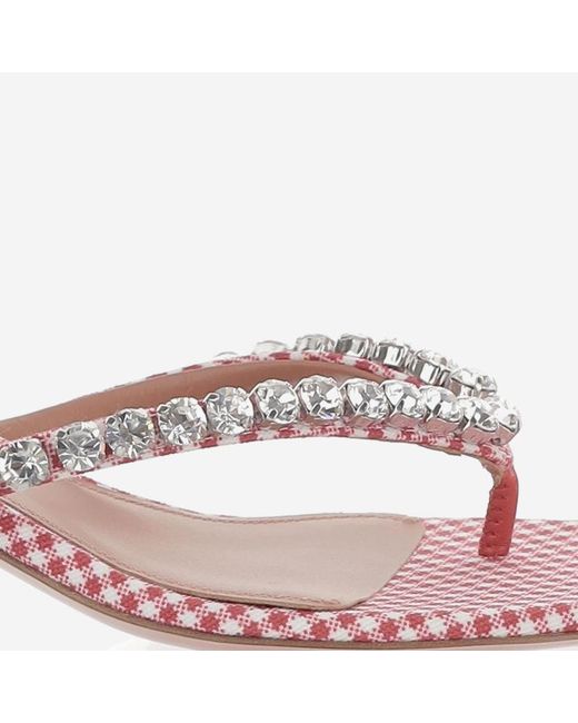 AMINA MUADDI Pink Gigi Satin Sandals