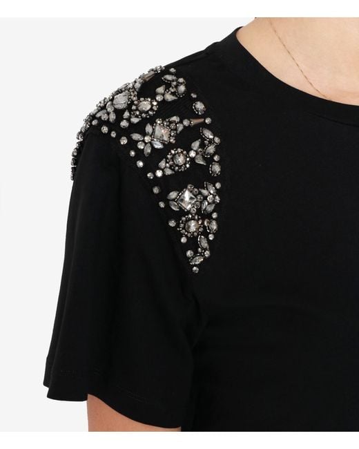 Alberta Ferretti Black Item O-Neck Short-Sleeved T-Shirt