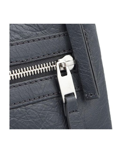 Balenciaga Black Dark Zipper Logo Handbag for men