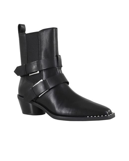 Ash Black Round Toe Ankle Boots