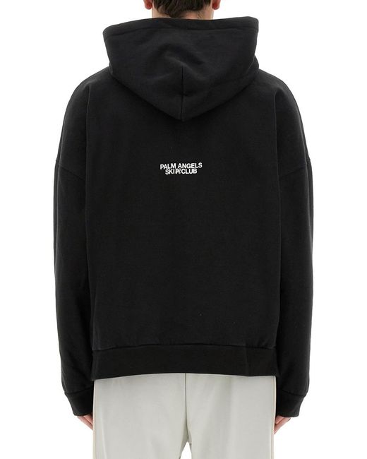 Palm Angels Black Palm Ski Club Printed Hoodie for men