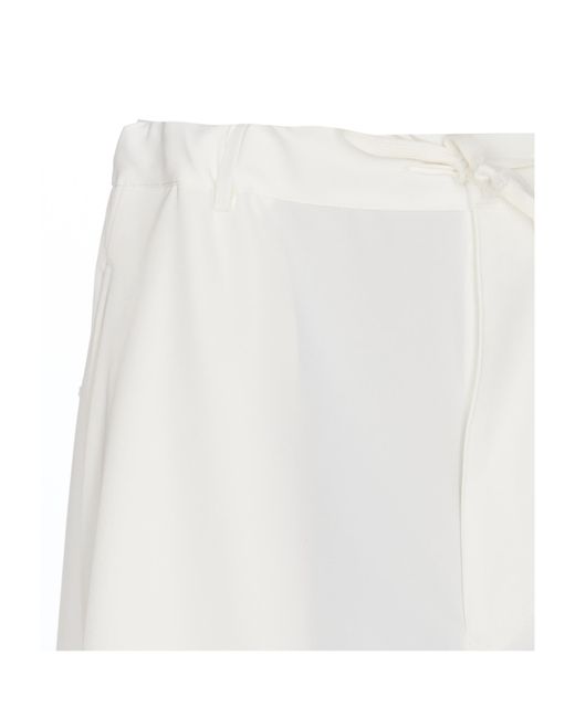 MM6 by Maison Margiela White Elasticated Wide-Leg Pants