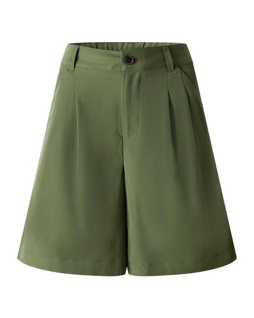 Varley Green Twill Cotton Shorts
