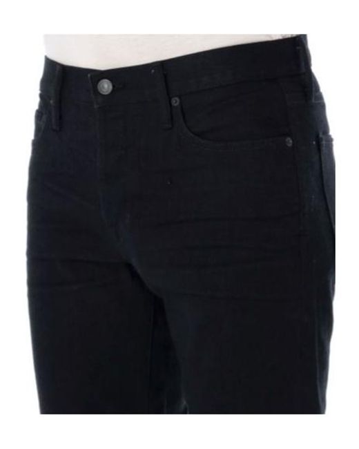 Tom Ford Black Mid-Rise Tapered-Leg Jeans for men