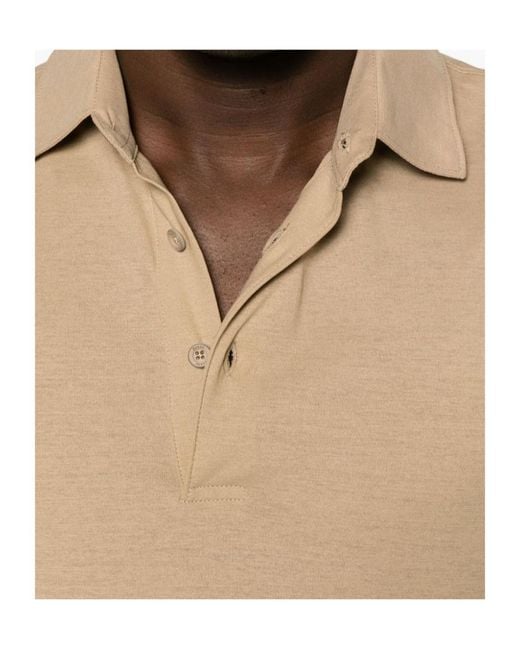 Herno Natural Short-Sleeve Cotton Polo Shirt for men