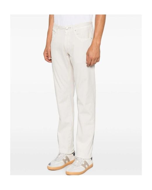Tramarossa White Casual Trousers With Belt Loops for men