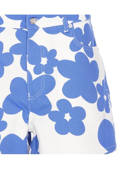 Marni Blue Floral-Printed Shorts