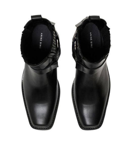 Anine Bing Black Mid Biker Boots