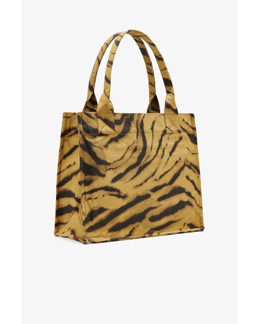 Ganni Metallic Zebra Print Large Tote