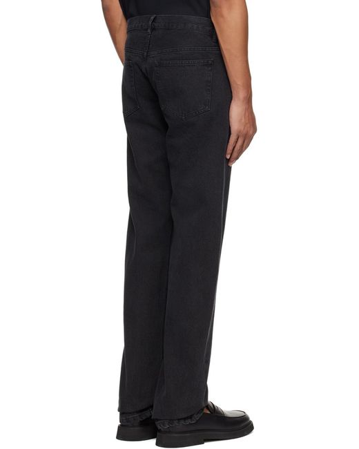 A.P.C. Black Mid-Rise Straight-Leg Jeans for men