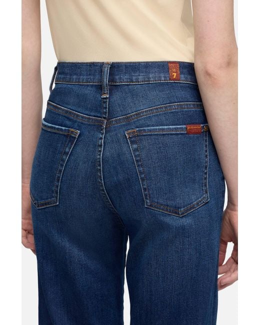 7 For All Mankind Blue High-Waisted Jeans
