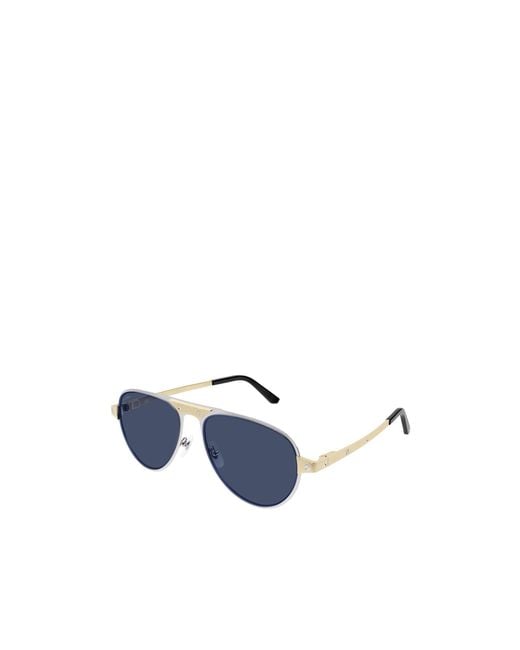 Cartier Blue Pilot Frame Sunglasses for men