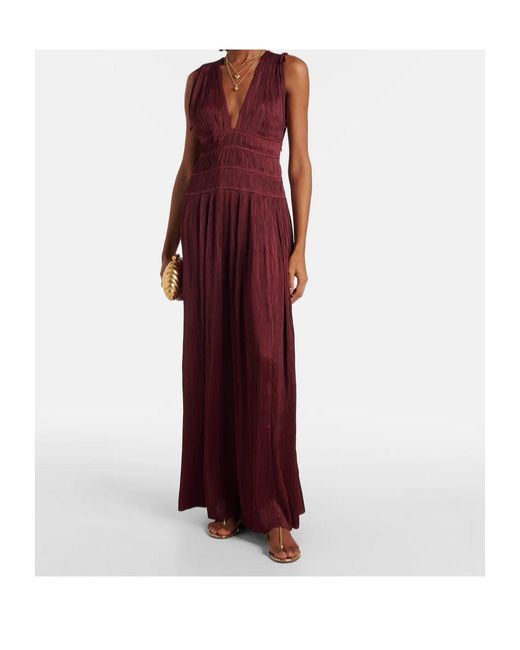 Ulla Johnson Purple Satin Pleated Dress