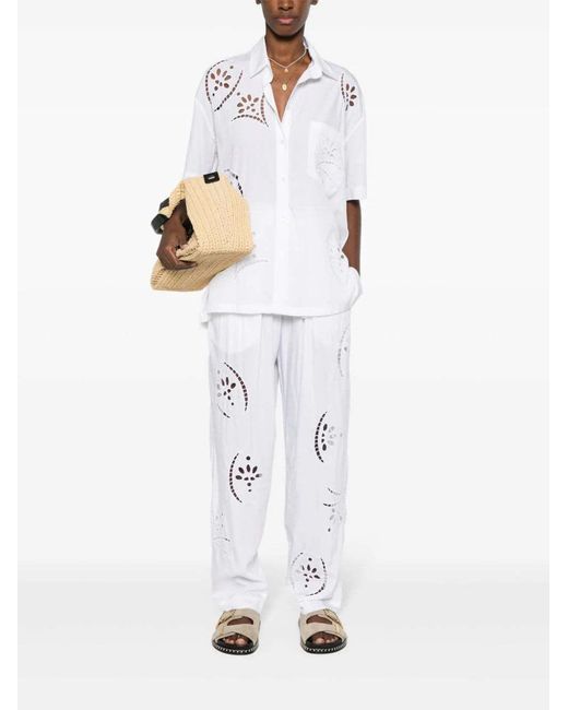 Isabel Marant White Hectorina Drawstring Pants