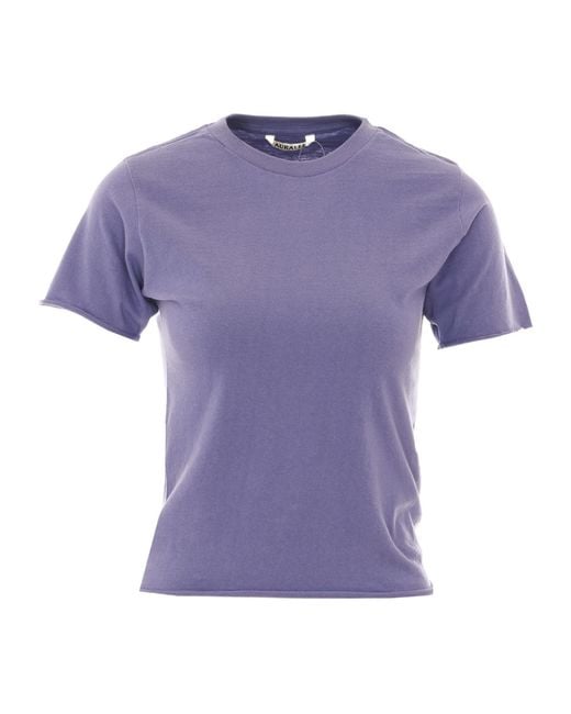 Auralee Purple Short-Sleeved T-Shirt