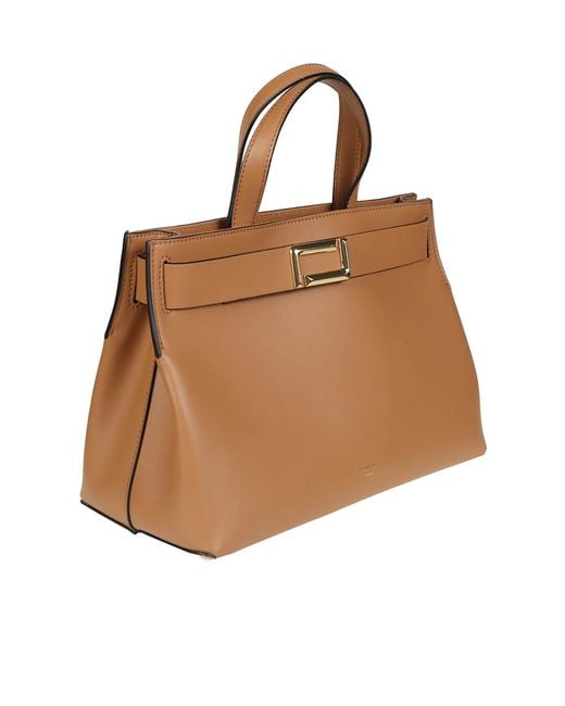 Lancel Brown Angele Medium Tote Bag