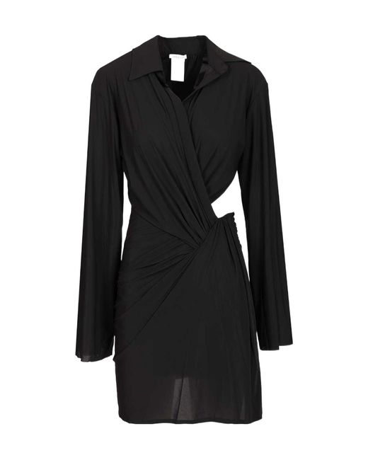 Amazuìn Black Ines Cut-Out Draped Dress