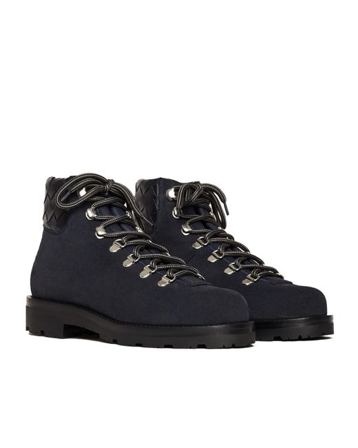 Scarosso Blue Catherine Round-Toe Lace-Up Boots