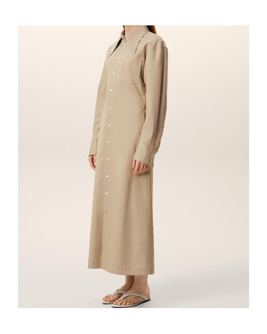 AMI Natural Ami Button-Front Shirt Dress