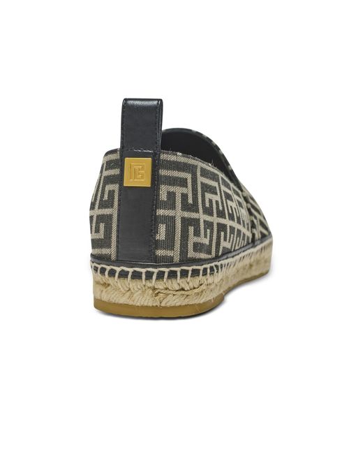 Balmain Gray Monogram Jacquard Espadrilles for men