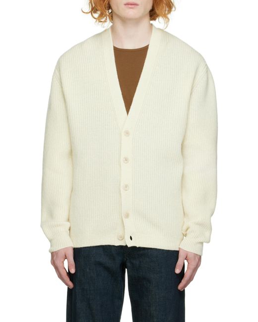 Lemaire Natural Wool Knitted Cardigan for men